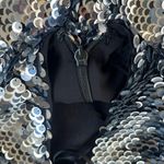 NBD NWT Silver Sequins High Neck Low Back Mini Dress in Women's Medium Photo 5