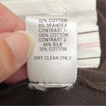 Birdie Bee Brown White Pleated Button Up Short Puff Sleeve Collared Top XS Photo 9