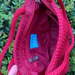 The Sak  mini bag red crochet minimalist Christmas pop of color Photo 2