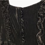 Sézane Marcelle Velvet Silk Blend Long Sleeve Mini Dress | 38 (US 6) | Black Photo 11