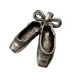 Vintage Sterling Silver Ballet Pointe Shoes Pendant Large 15g 1.25 Inch Photo 1