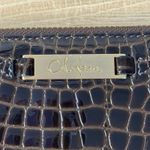 Cole Haan Wallet Black Brown Croc Embossed Patent Leather Zip Around Vintage Photo 2
