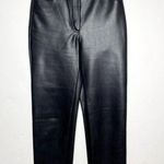 Aritzia Wilfred Melina High Rise Faux Leather Straight Pants Black Size 0 Photo 3
