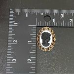 Vintage Unsigned Black Cameo Victorian Revival Brooch Photo 5
