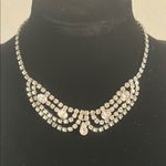 Regal Bridal Prom Formal Rhinestone Collar Choker Draped Necklace Silver Photo 4