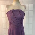 Deletta Anthropologie Purple Strapless fanned bodice cocktail Dress Size M Photo 3