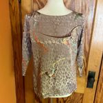 Vintage 80s dressy colorful leopard blouse Size 4 Photo 5