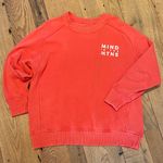 Aerie  Terry Toweling Oversized Crew Sweatshirt Orange Mind in the MNTS SMALL ‘22 Photo 0