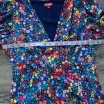 STAUD Colorful Floral Printed Milla Mini Dress 12 Blue Photo 5
