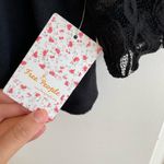 Free People  Black Lace Top XS Boho Flowy Boxy Photo 1