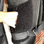 ZARA  Woman’s Coat M Bomber RAF Black Aviator Fur Shearling Real Leather Jacket Photo 5