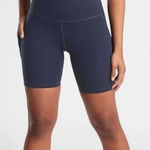 Athleta  Ultimate Stash Pocket 7” Biker Shorts Sz‎ XSmal in Navy Blue Photo 0