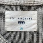 Sol Angeles Anthropologie Cold Shoulder Waffle Knit Midi Dress Gray Size Medium Photo 9