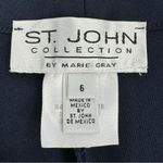 St. John Collection High Rise Straight Leg Dress Pant Trousers Navy Blue Size 6 Photo 7