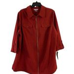 Allison Daley Women's Knee Deep Brick Red Zipper Top Photo 0