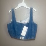 Calvin Klein Jeans  Blue Denim Sleeveless Cropped Bustier Top Size L Photo 1