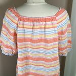 Talbots Plus Square Neck Linen Top Palm Stripe size 1X Photo 11