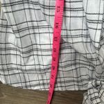 Sundance Dora Windowpane Check Gauze Wrap Top Billowy Balloon Sleeves Merium Photo 8