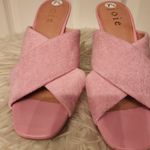 Joie  Luce Stacked Heel Crisscross Strap Sandals in Women’s Pink Terry Size 7.5 Photo 3