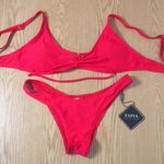 Zaful New Women’s 2Pc Tie-Up Bikini Swimsuit Cheeky Red Medium/6 Box 2 Photo 0