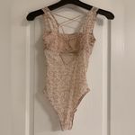 Gilly Hicks Hollister  | Light Pink Floral Mesh Bodysuit | XS Photo 2