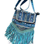 Antik Kraft  bohemian fringe turquoise crossbody Photo 0