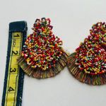 Bohemian Beaded Tassel Earrings for Women Big Statement Earrings Red Photo 3