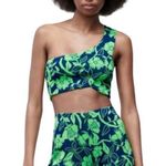 ZARA NWT One Shoulder Floral Tropical Print Crop Top S Photo 0