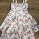 Dillard's  Floral Mini Dress Cream & Purple/Pink  Photo 1