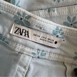 ZARA The Marine Daisy Floral Light Blue Straight Jeans Size 2 Photo 9