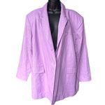 Open Edit  Linen Blend Blazer‎ Sz 1X Lavender Dopamine Dressing Pastel Oversize Photo 1