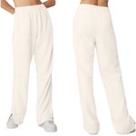 Alo Yoga Alo Courtside Tearaway Snap Pant Track in Ivory White Size Large Photo 6