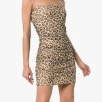 Sandy Liang Lily Leopard Print Sleeveless Ruched Mini Dress Bodycon 6 Photo 1
