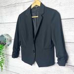 EXPRESS  Black Ruched Sleeve Cropped Blazer Suit Jacket Size 6 Small Photo 1