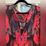 Nanette Lepore  Watercolor Mirror Image Floral Roses Silk Blouse Top Size 2 XS Photo 3