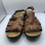 Clarks  Gladiator Women's Size 9W Brown Leather Open Toe Slingback Sandals 15807 Photo 2