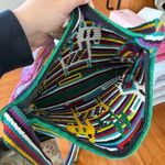 Handmade South American Woven Rope String Crossbody Purse Bag Colorful Aztec Abstract Art Photo 2