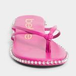 Bebe  Chora Bright Pink Diamond Stud Slip On Sandals Glamorous Summer Outdoor Photo 2
