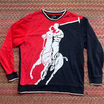 Ralph Lauren POLO PERFORMANCE BLACK RED EQUESTRIAN PULLOVER SWEATSHIRT Photo 0