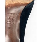 Donald J Pliner 8.5 Suede Logo Buckle Metal Black Kitten Heels Square Toe Womens Size 9 Photo 5