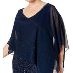 Kara J  Embellished Capelet Beaded Asymmetric Dress Photo 2