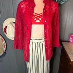 Alfred Dunner Buttonup Red Anchor Shirt Medium Photo 3
