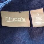  Navy Linen Jacket Size Medium Chico's Navy Cropped Jacket Photo 5