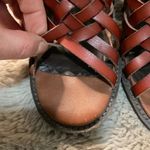 Free People Farylrobin Sandal Woven Brown Leather Size 10 Heeled Open Toe Photo 3