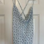 Cowl neck Floral maxi dress Blue Photo 4