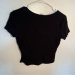 Garage  Ribbed Crop Top Black Bow Cut Out Photo 4