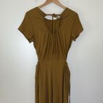 A New Day  Brown Midi Dress Lightweight Cutout asymmetrical Hem Tie Back Size M Photo 6