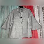 Coco + Carmen  Gray Pea Coat with Black Buttons Photo 1