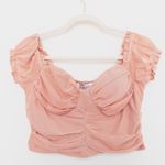 Petal and Pup Y2K Womens Milkmaid Crop Top Size L Pink Cottage Coquette Summer Photo 2