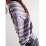 Free People We The Free Gray Purple Crossroads Pullover Off-the-Shoulder Sweater Photo 4